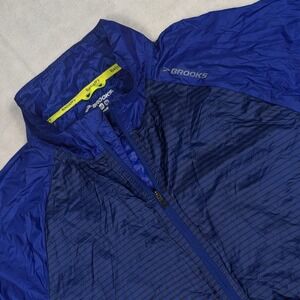 Brooks Men's LSD (Lite Shelter Device) Running Jacket Windbreaker Blue Medium